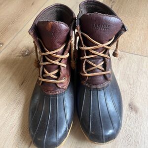 Sperry Dark Brown and Black Duck Boots
